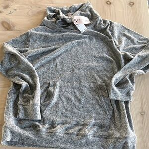 Philosophy Heather Gray Cowl Neck Pullover with Kangaroo Pocket